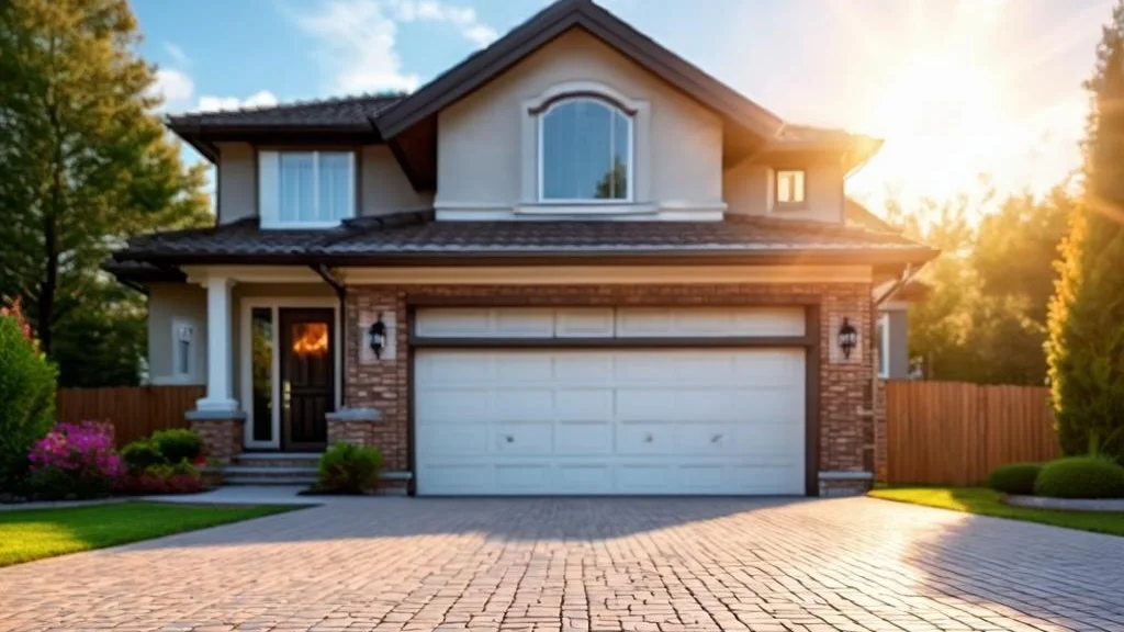 Immaculate new block-paved driveway in front of a smart family home